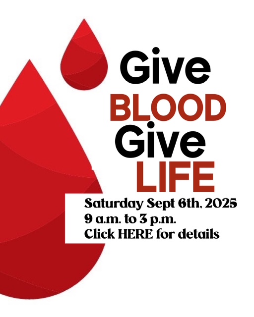 blood drive at bridgewater middle school on 9/6/25